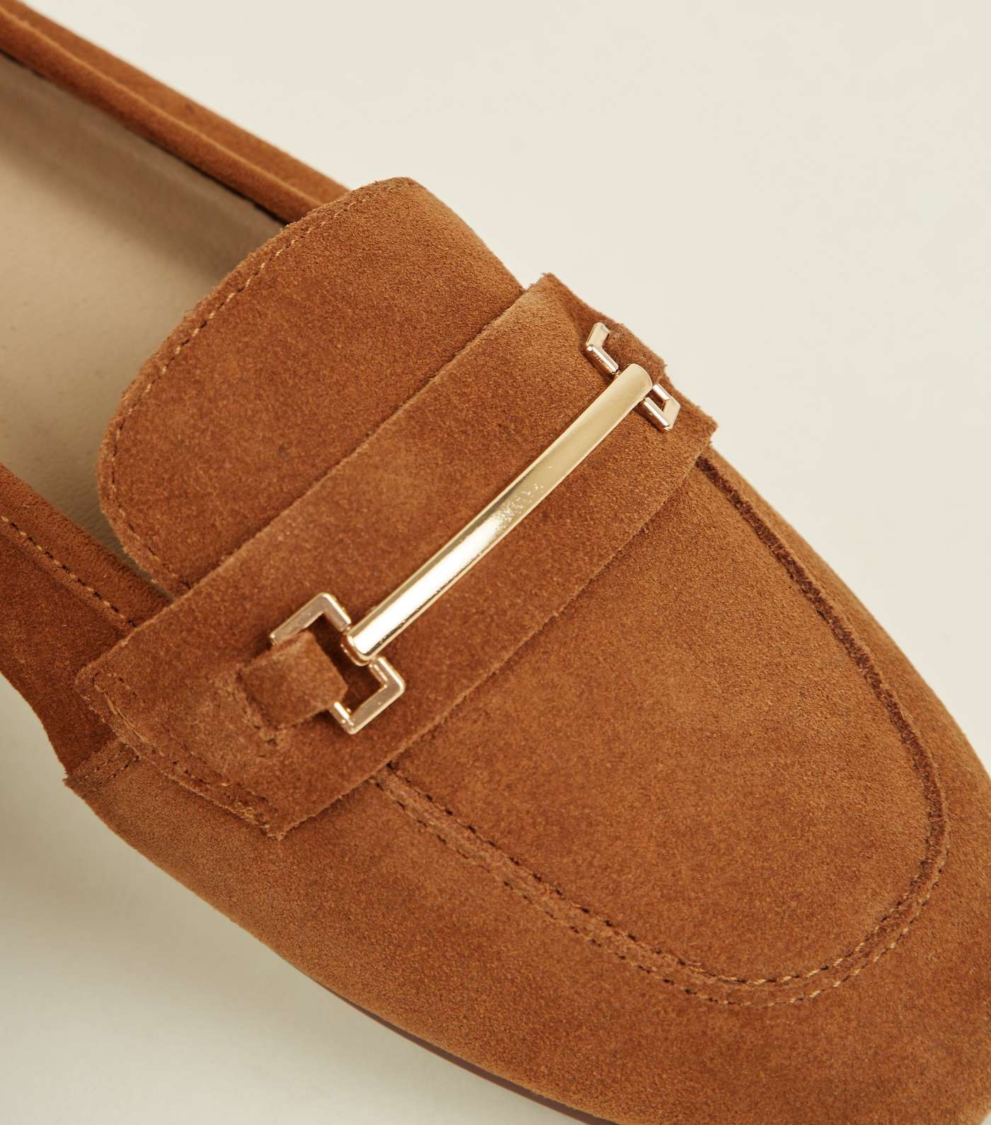 Tan Suede Front Bar Loafers Image 4