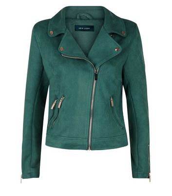 suedette biker jacket new look