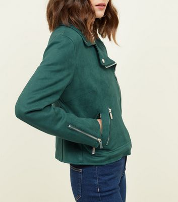 new look green suede jacket