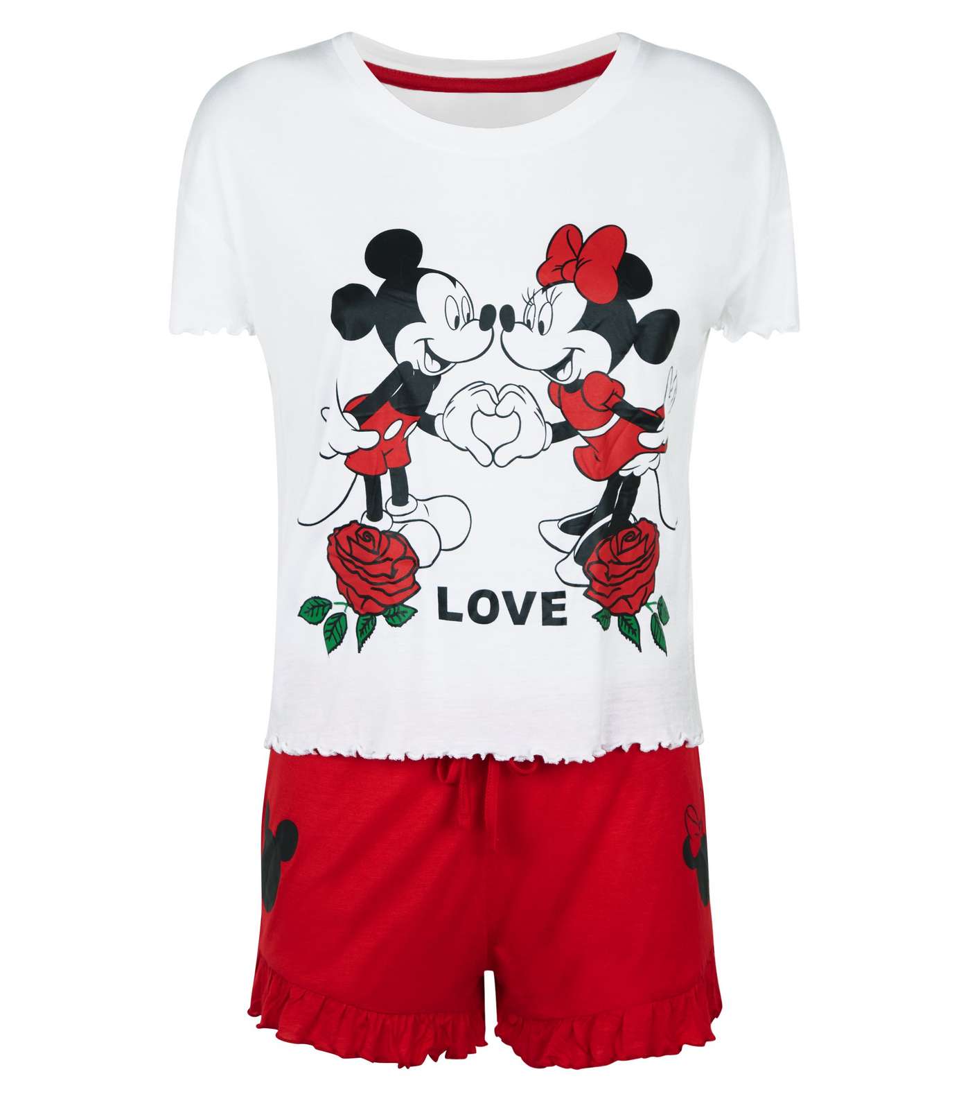 Red Love Disney Frill Trim Pyjama Set  Image 4
