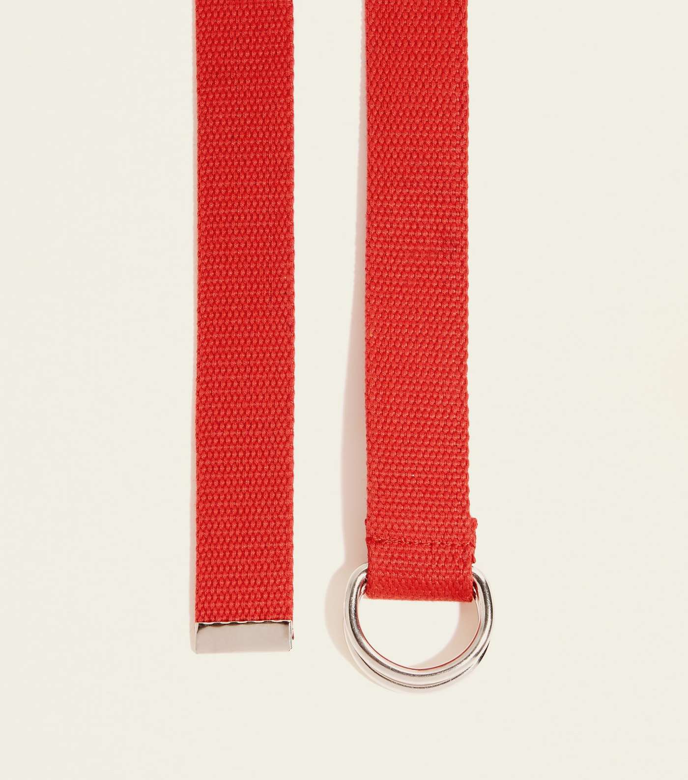 Red Stripe Woven Double D Ring Belt Image 3
