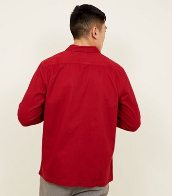 Men's Red Pocket Front Snap Through Shacket New Look shop for Men's Red Pocket Front Snap Through Shacket New Look at Shopo