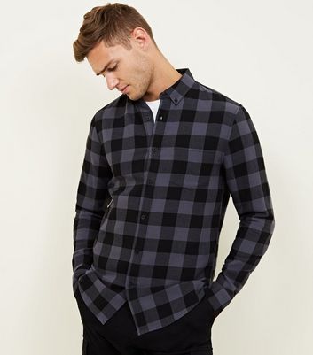 black jeans check shirt