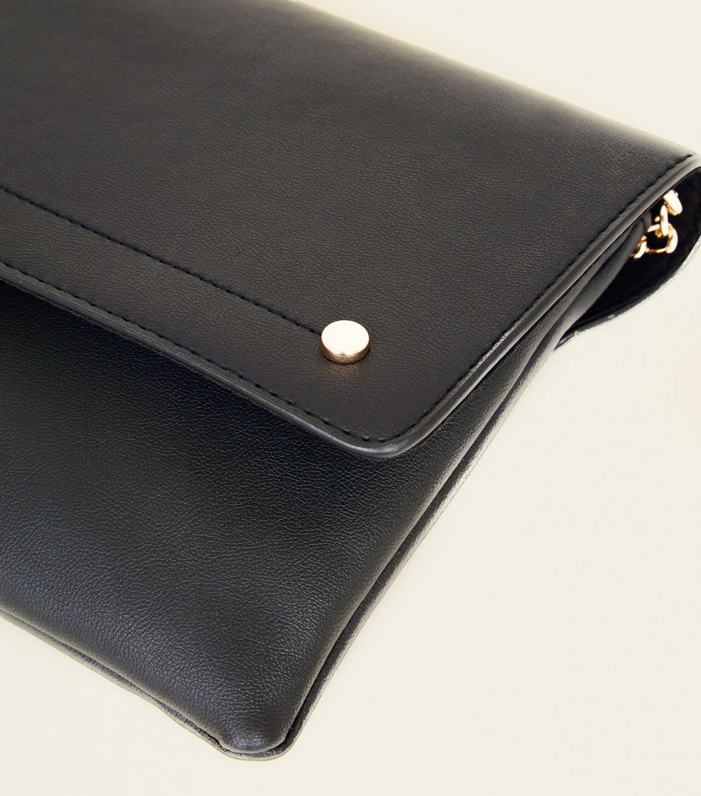 Black Leather-Look Foldover Cross Body Bag Image 3