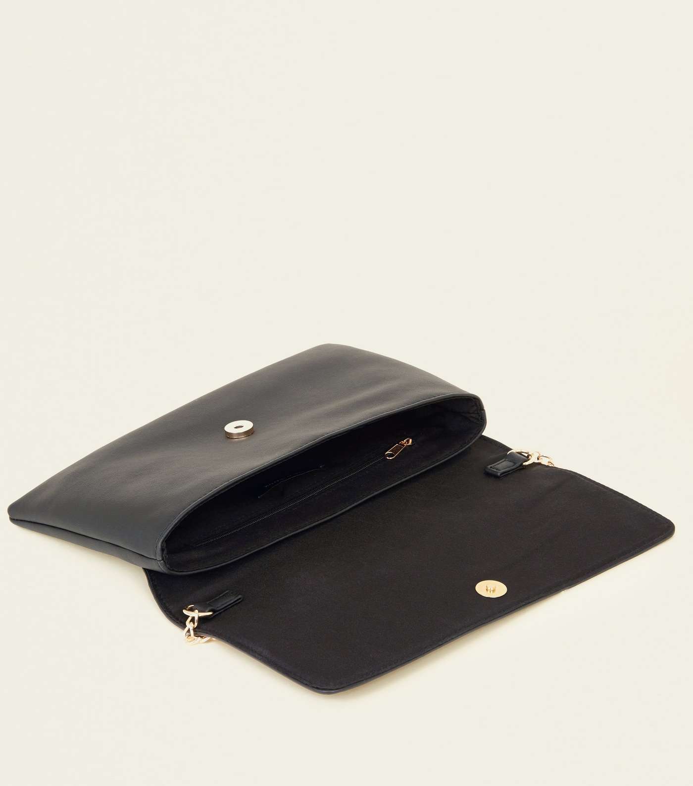Black Leather-Look Foldover Cross Body Bag Image 5