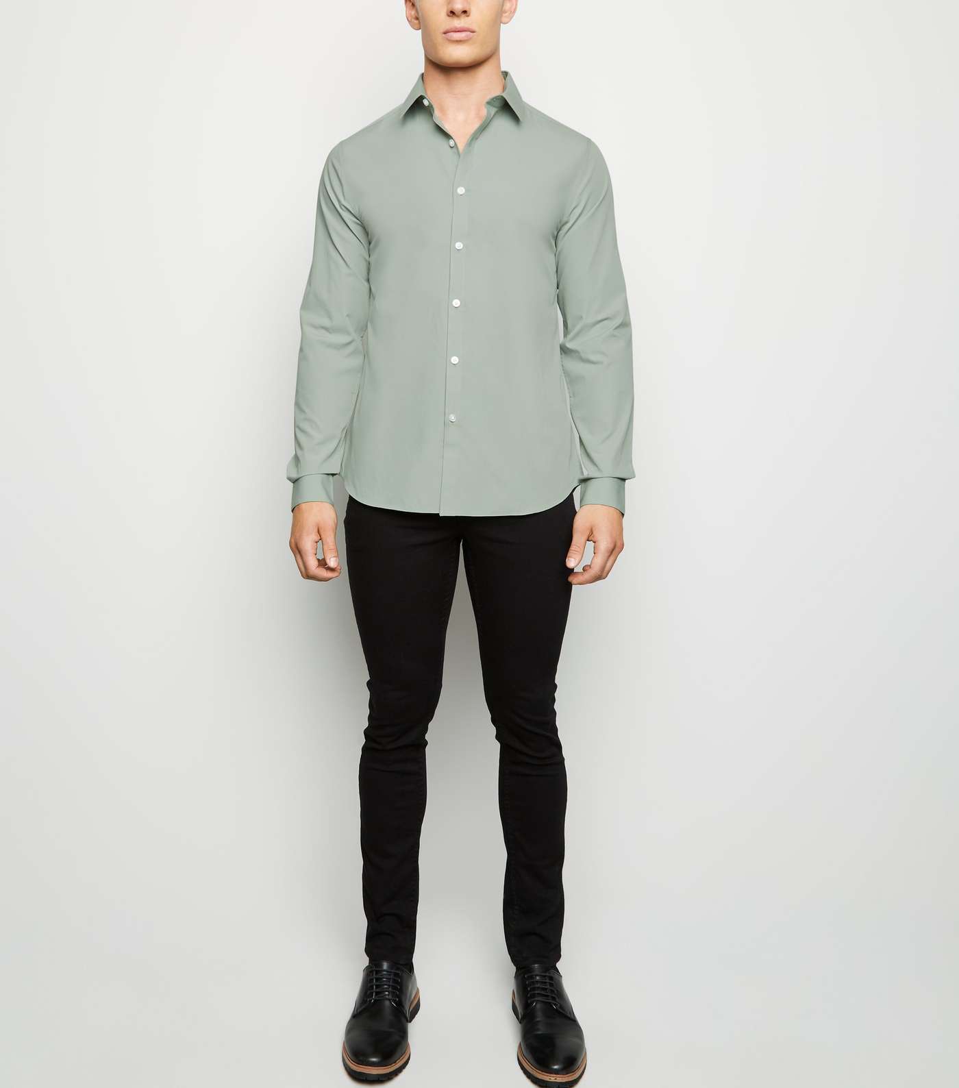 Light Green Long Sleeve Poplin Shirt Image 2