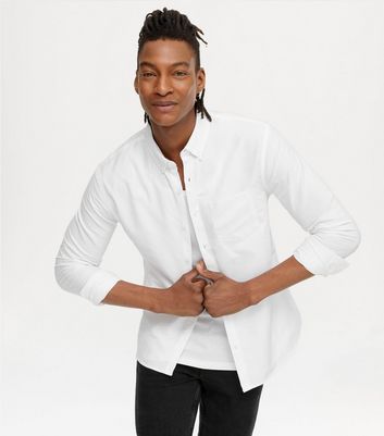 white Coton New Look pour homme Homme Vêtements Chemises Chemises habillées Chemise oxford élégante à manches longues en coton 