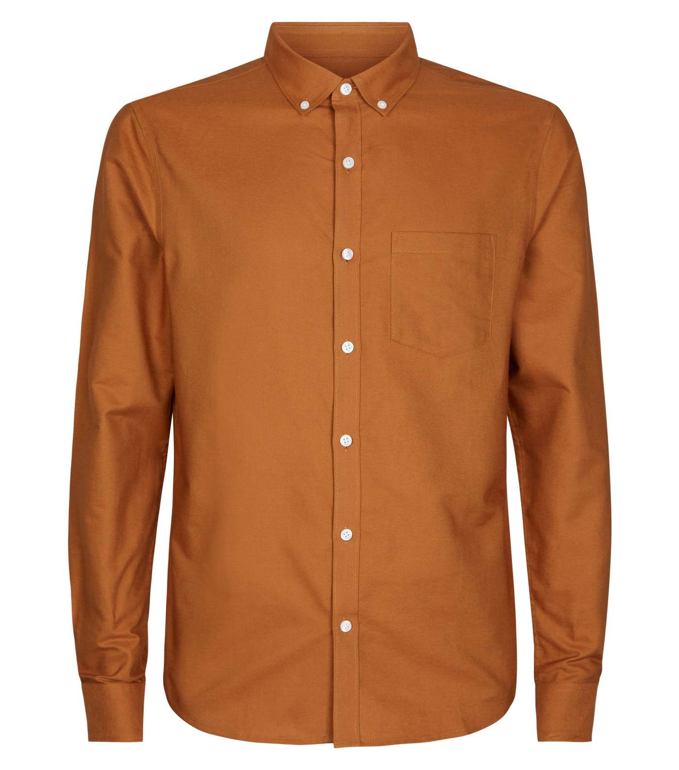 Camel Cotton Long Sleeve Oxford Shirt Image 4