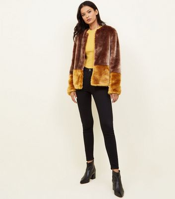 New look hotsell mustard fur coat