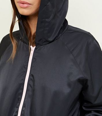 Black Hooded Windbreaker Jacket