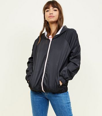 Black Hooded Windbreaker Jacket | New Look