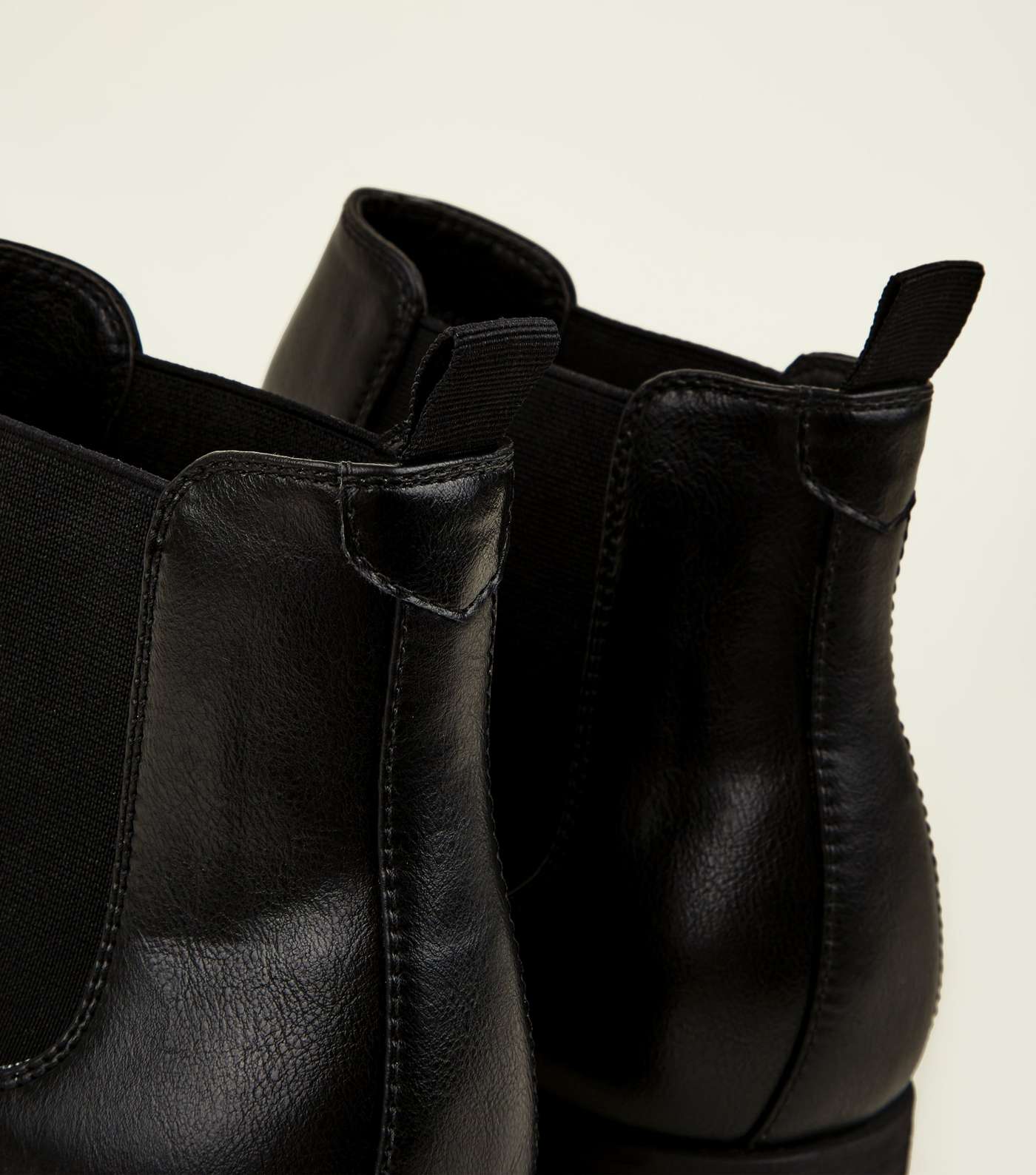 Black Leather-Look Chelsea Boots  Image 3