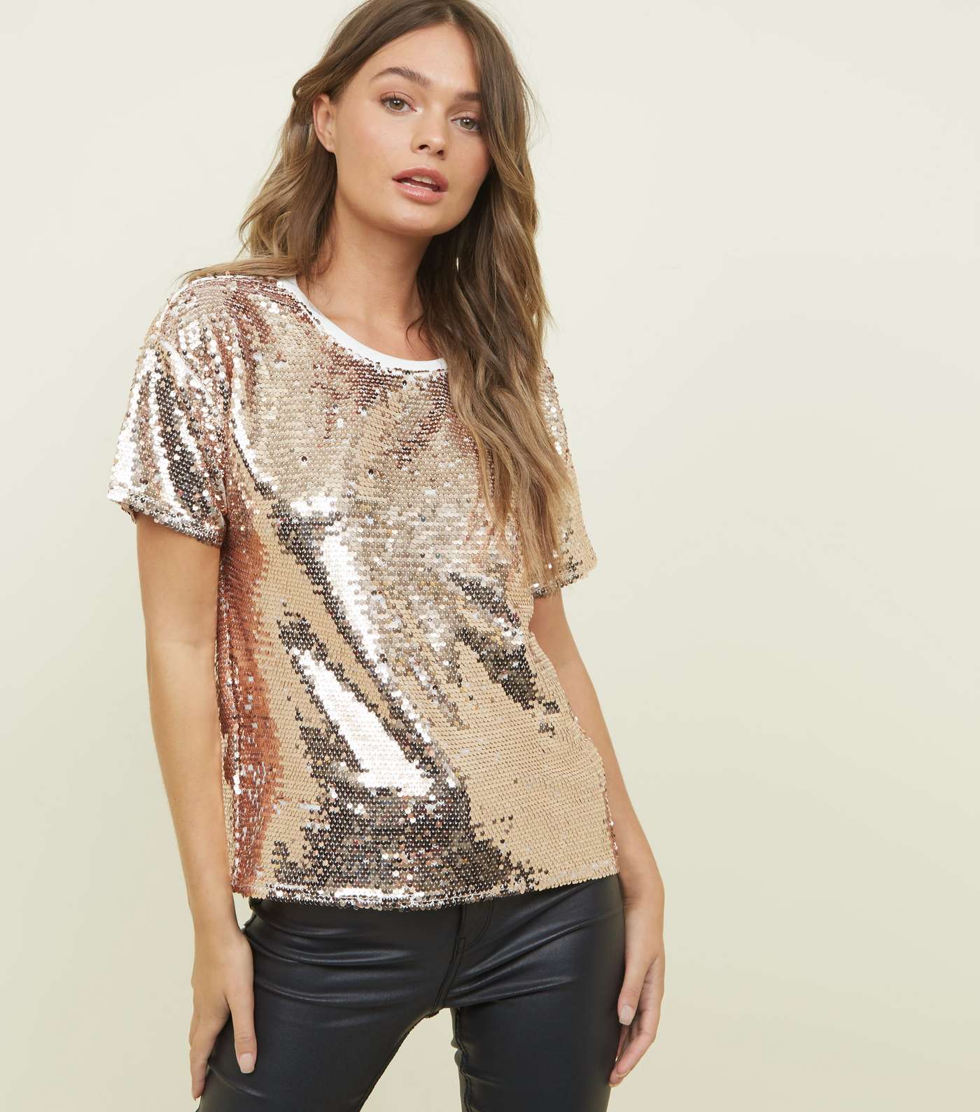 Bronze Oversized Sequin T-Shirt