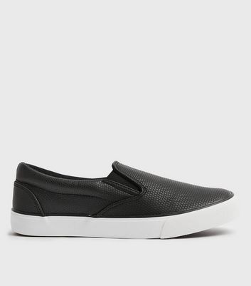 Black Faux Snake Slip On Trainers | New 