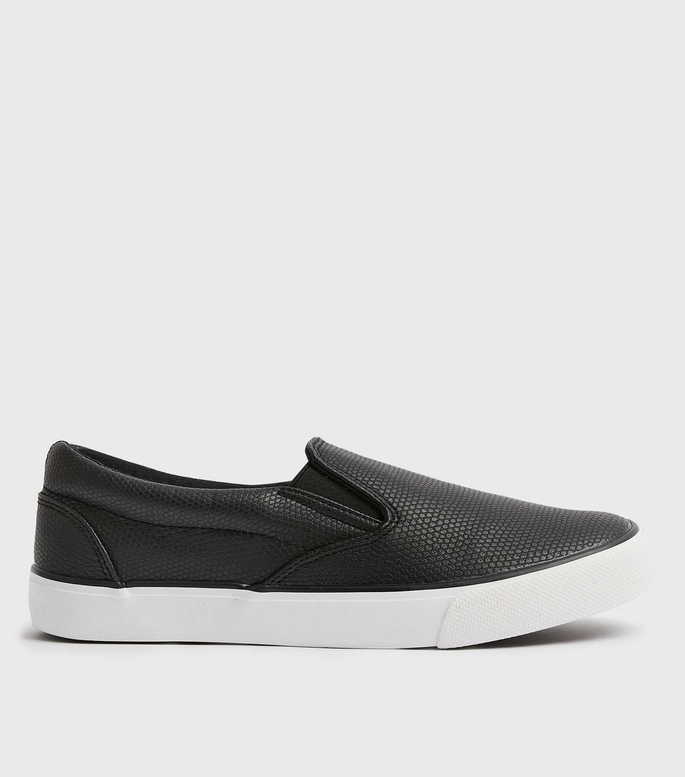 Black Faux Snake Slip On Trainers
