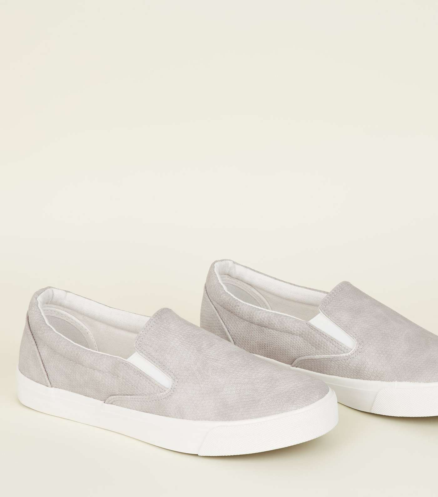 Grey Faux Snake Slip On Trainers Image 3