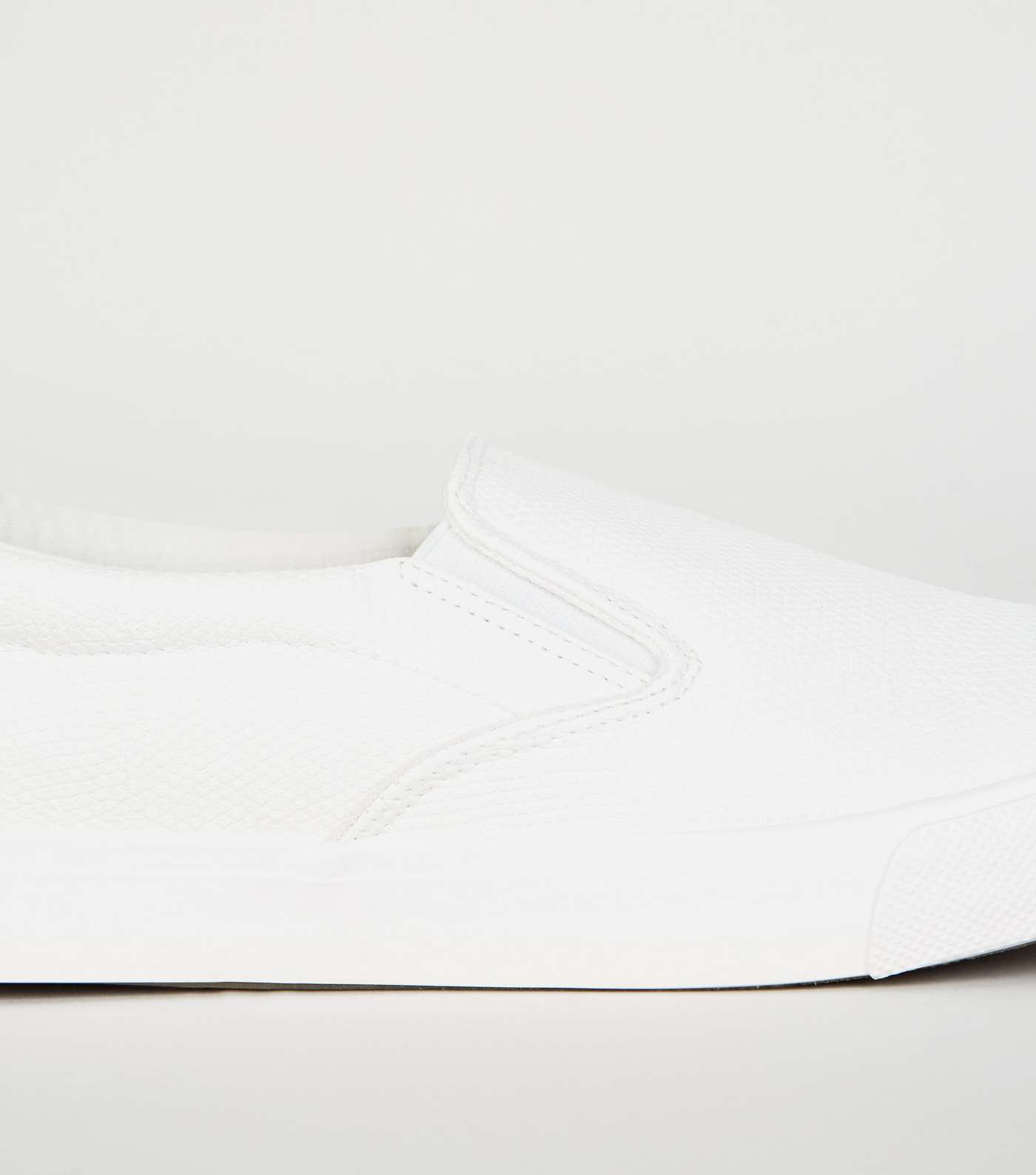 White Faux Snake Slip On Trainers Image 3
