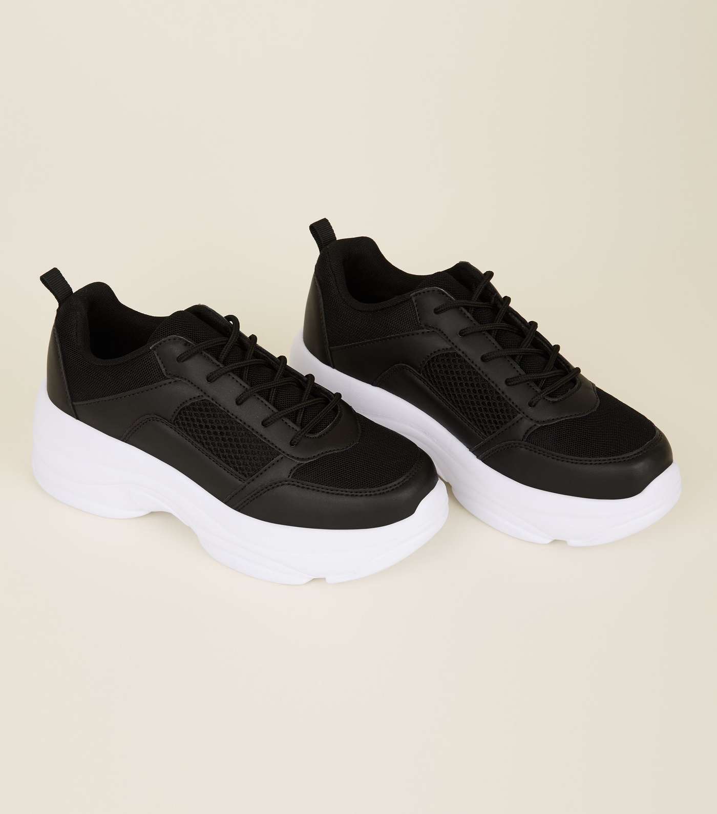 Black Ultra Chunky Lace Up Trainers Image 4