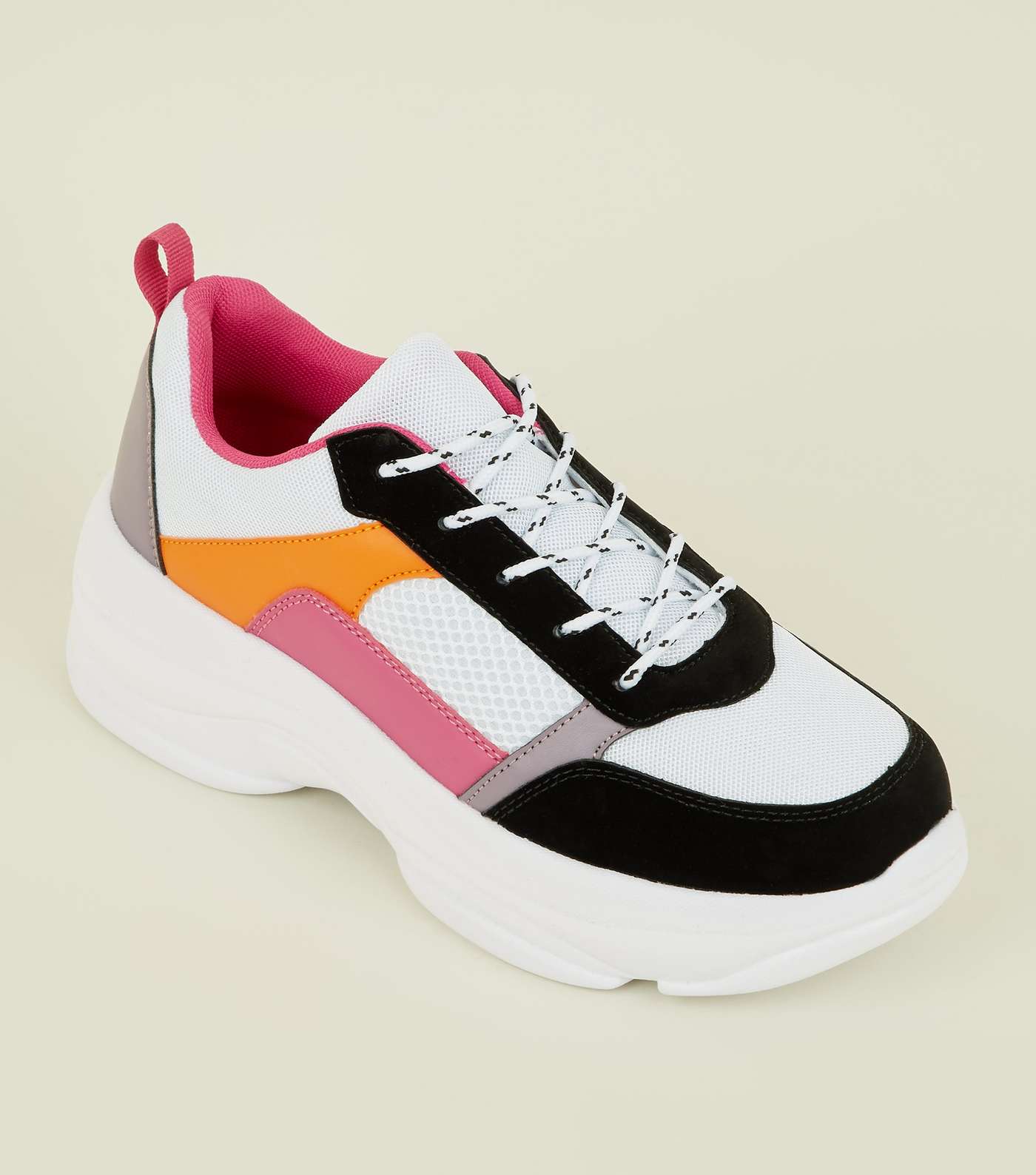 Multicoloured Chunky Lace-Up Trainers