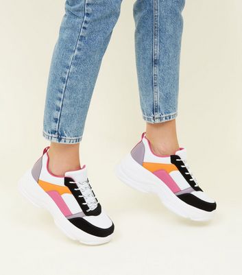 Multicoloured Chunky Lace Up Trainers