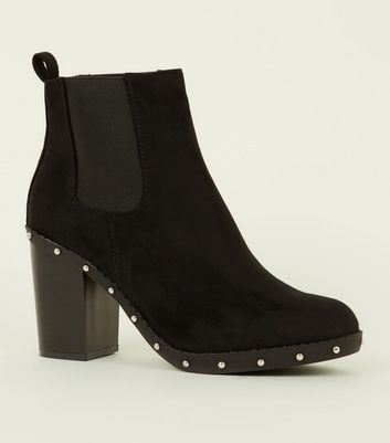 studded block heel boots