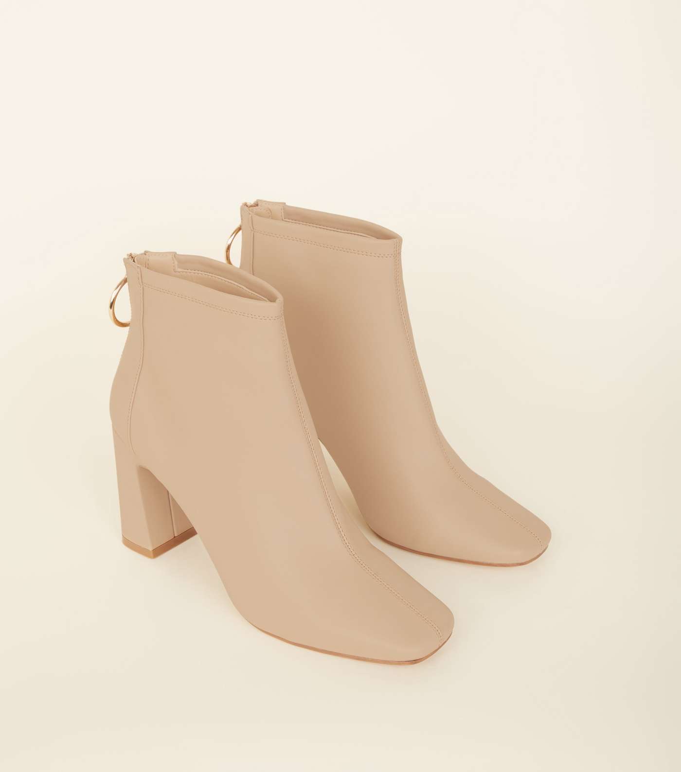 Camel Ring Zip Flared Heel Ankle Boots Image 4