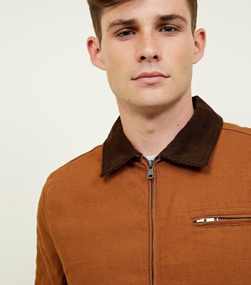 Men's Tan Corduroy Collar Trucker Jacket New Look shop for Men's Tan Corduroy Collar Trucker Jacket New Look at Shopo