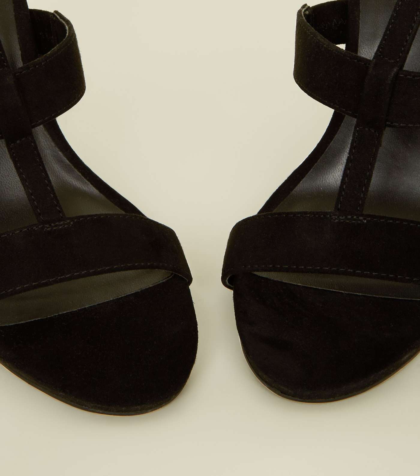 Black Suedette Stiletto Heel Gladiator Sandals Image 4
