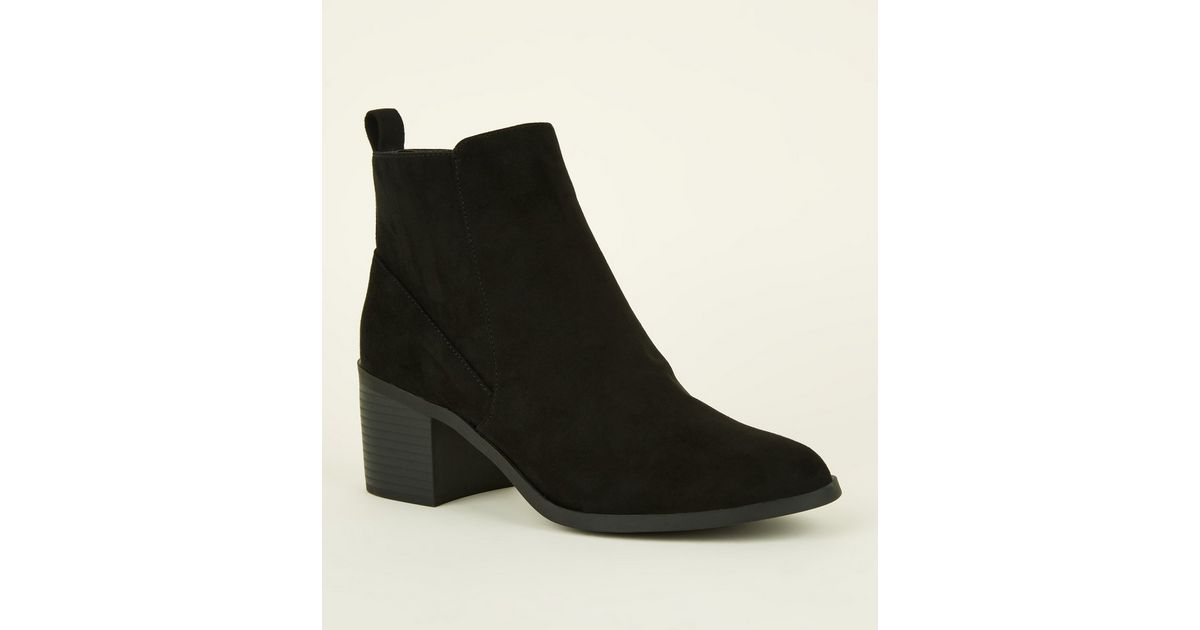 Girls Black Suedette Ankle Boots New Look