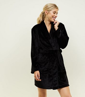 womens black dressing gown