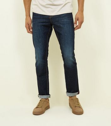 navy straight leg jeans