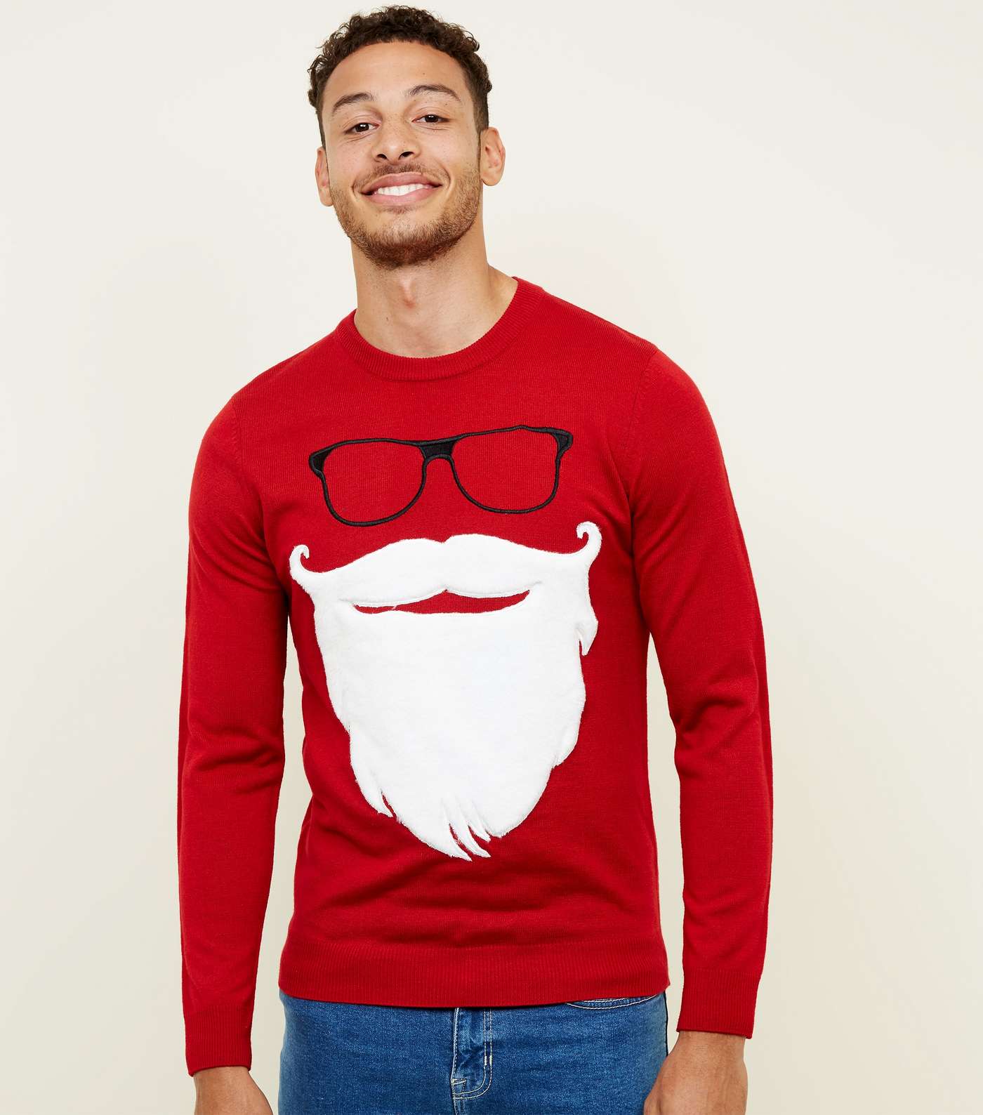 Red Hipster Santa Christmas Jumper