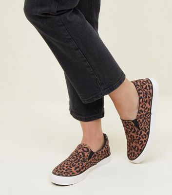 leopard print slip on shoes womens