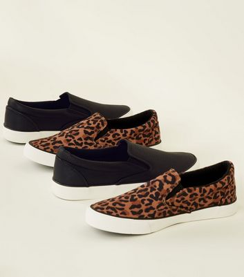 leopard print slip on trainers