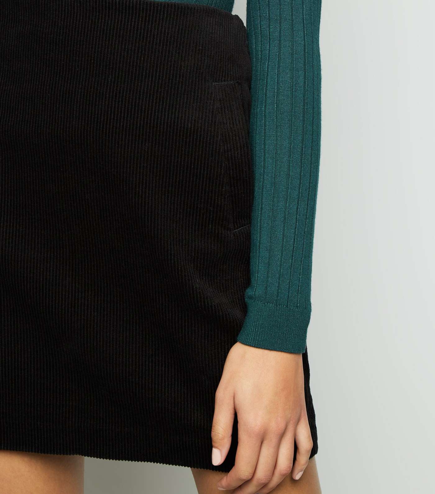 Black Corduroy Mini Skirt Image 3