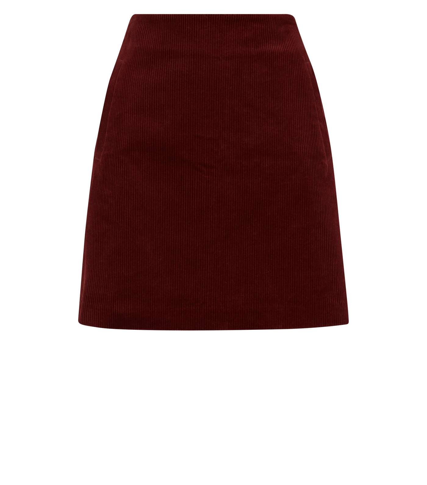 Burgundy Corduroy Mini Skirt Image 4