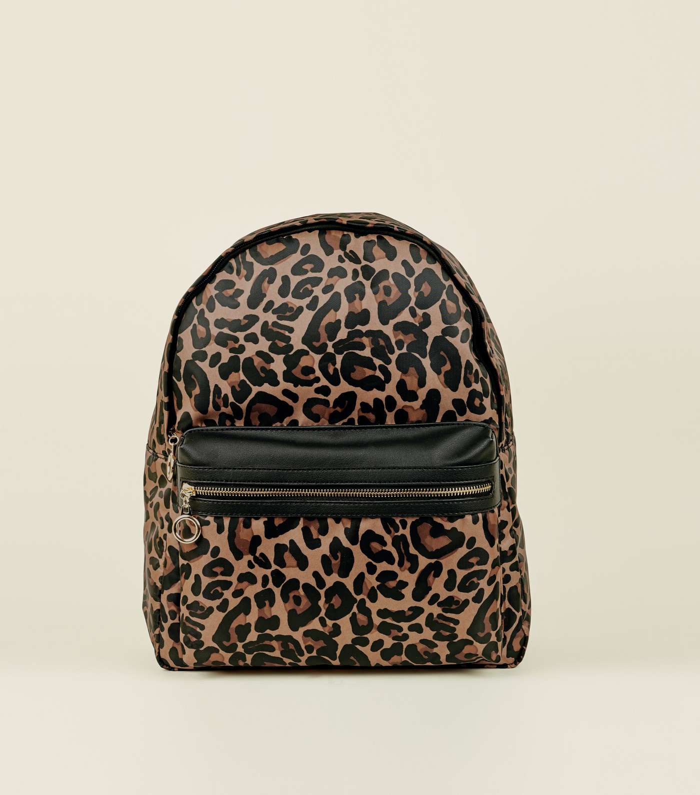Brown Leopard Print Backpack 