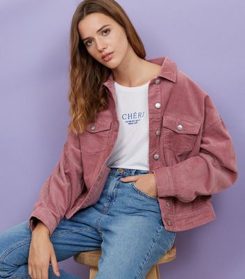 new look pink denim jacket