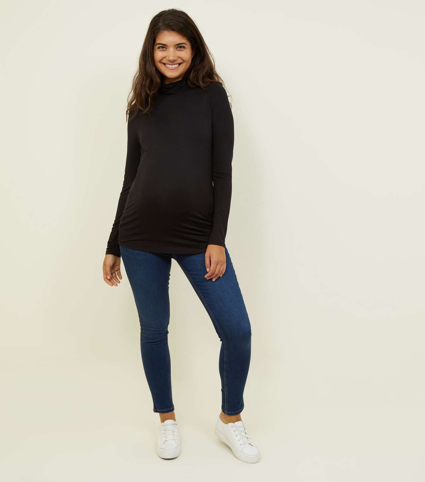 Maternity Black Roll Neck Top  Image 2