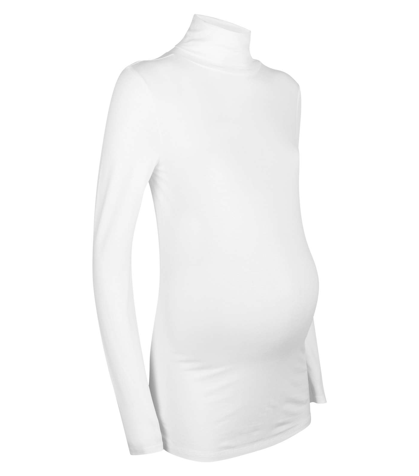 Maternity White Roll Neck Top  Image 4