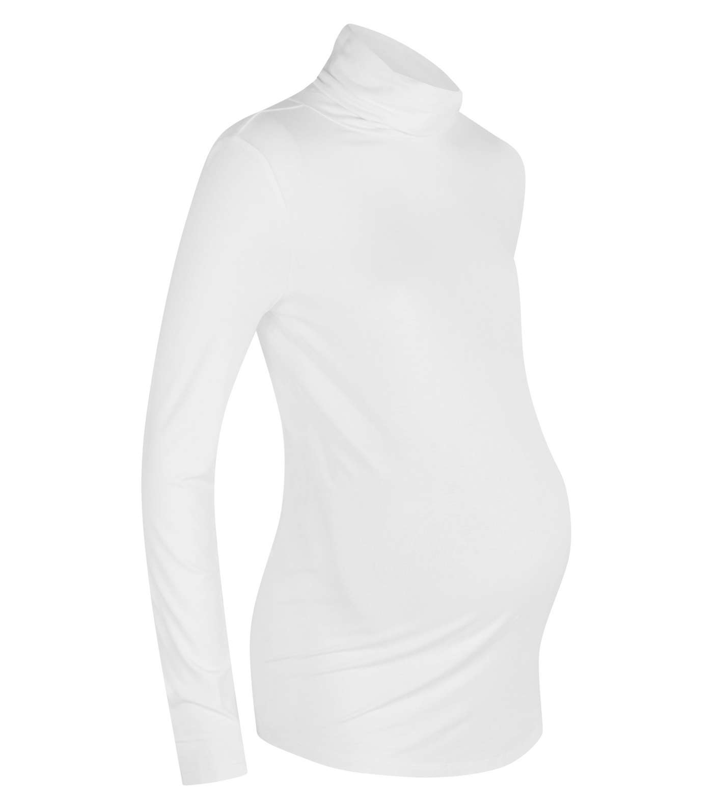 Maternity Off White Roll Neck Top  Image 4