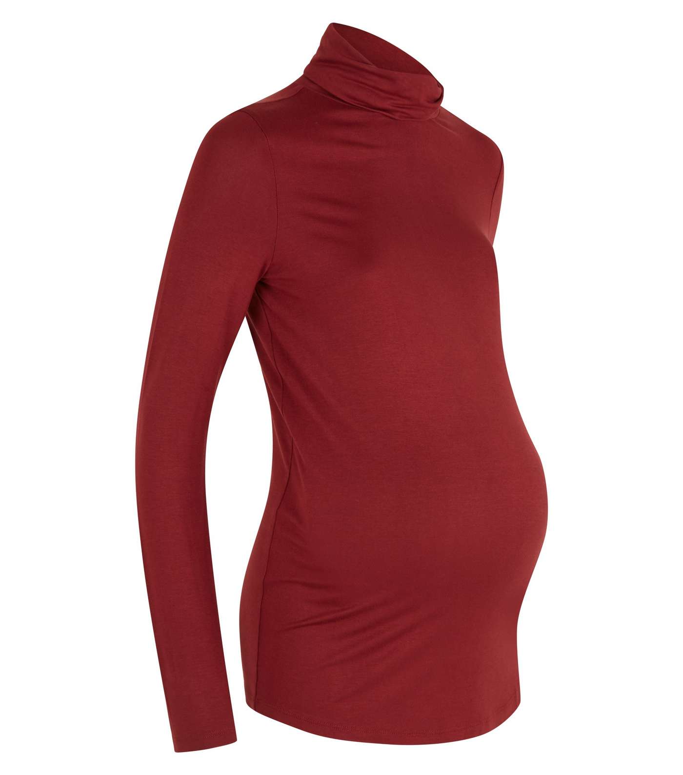 Maternity Burgundy Roll Neck Top  Image 4