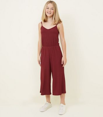 girls burgundy jumpsuit