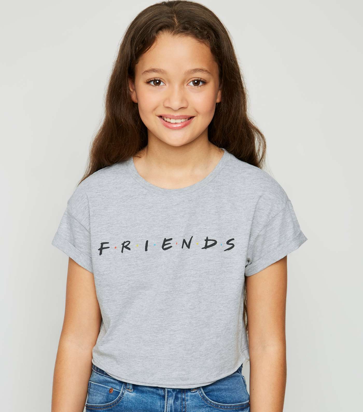 Girls Grey Friends Logo T-Shirt