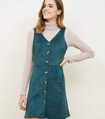 New look clearance green pinafore dress