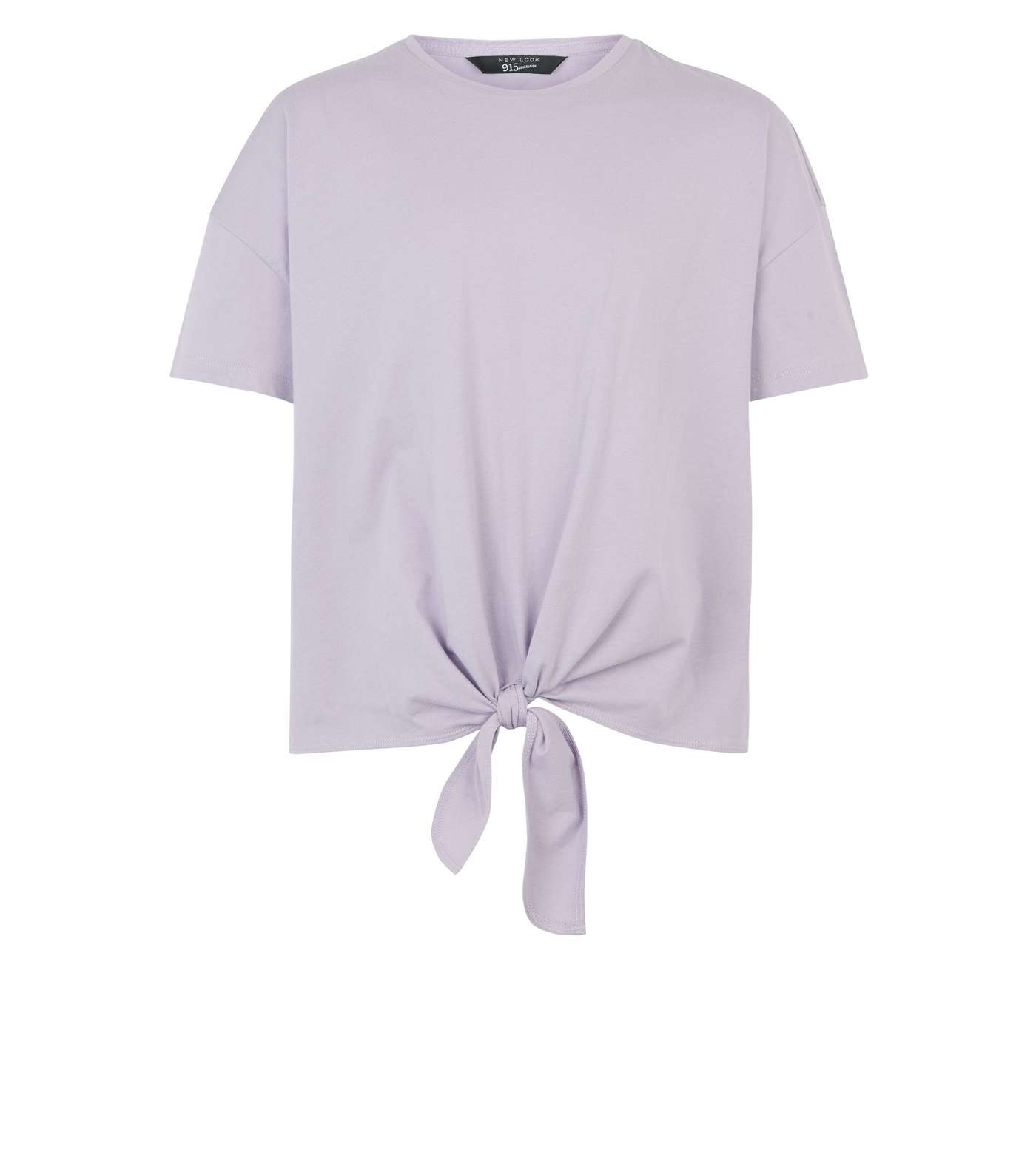 Girls Lilac Tie Front T-Shirt Image 4