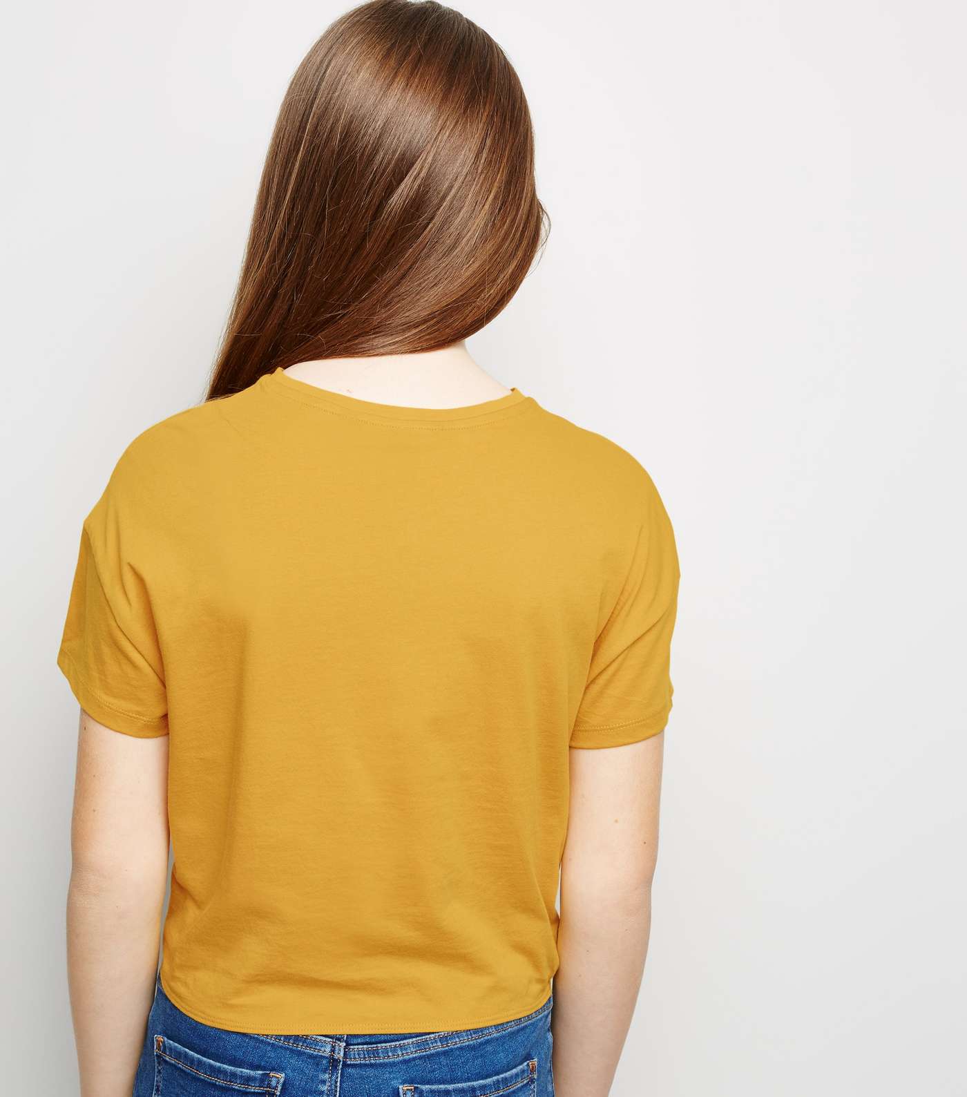 Girls Mustard Tie Front T-Shirt  Image 3