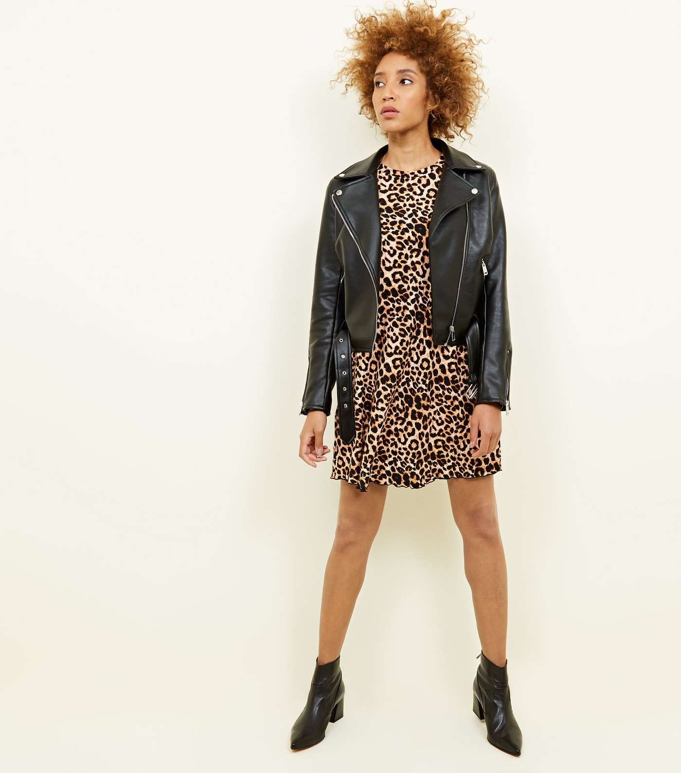 Brown Leopard Print Soft Touch Swing Dress Image 5