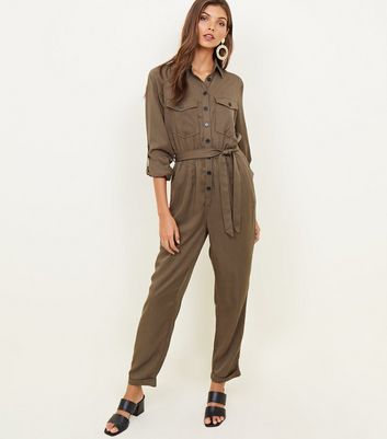 Cracovie Taupe | Utility Jumpsuit w/ Long Sleeves