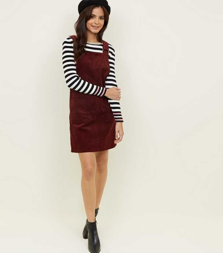 princess polly baby blue dress Burgundy Cord Chiara Pinafore Mini Dress